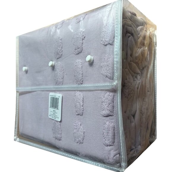 new 3-pc QUEEN Wild Sage Michaela Tufted Triangles Duvet Cover Set IRIS LAVENDER